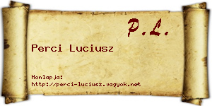 Perci Luciusz névjegykártya